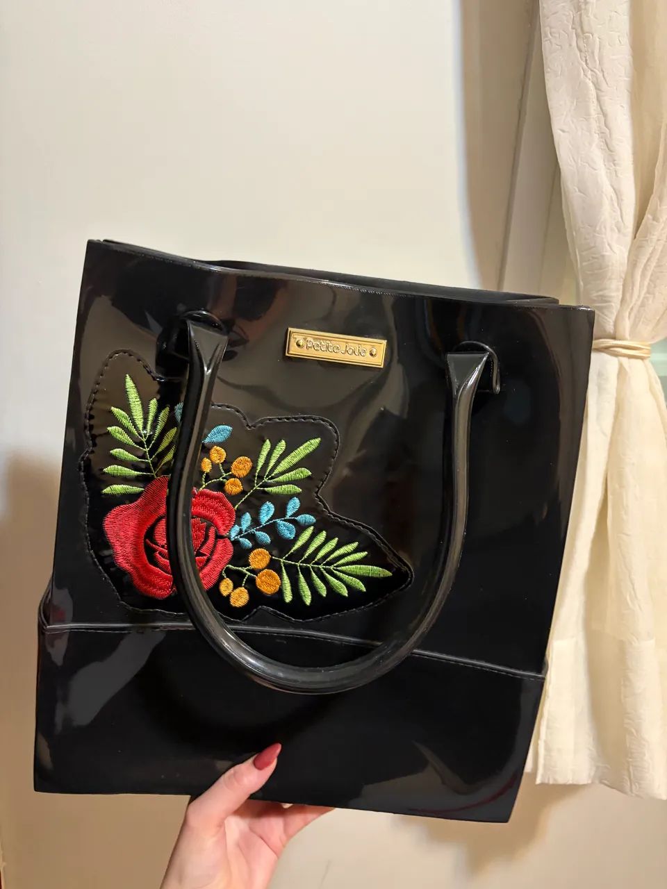 Bolsa Petite Jolie Preta Bordada