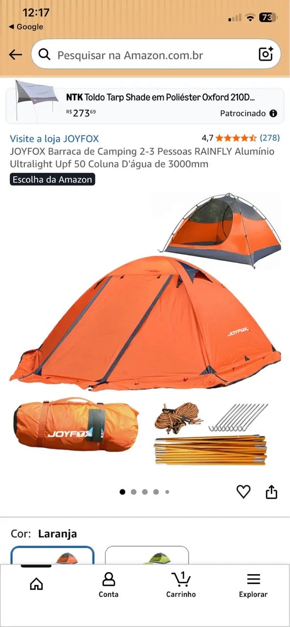 Barraca de Camping joyfox NOVA, LACRADA 2 pessoas - Foto 2
