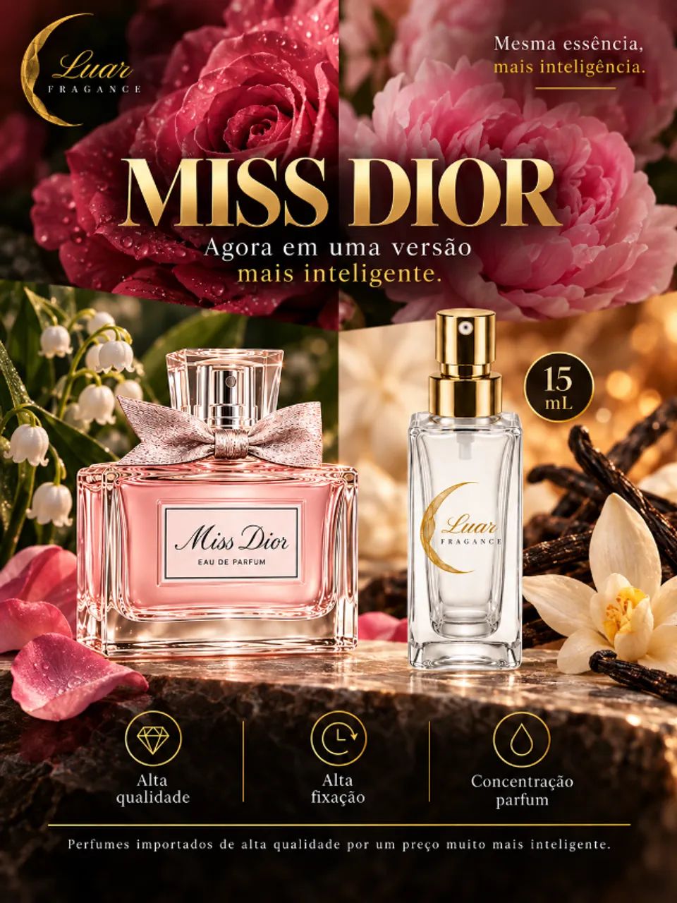 Perfume Feminino 15 mL de Alta Qualidade, alta projeção e fixação - Foto 5