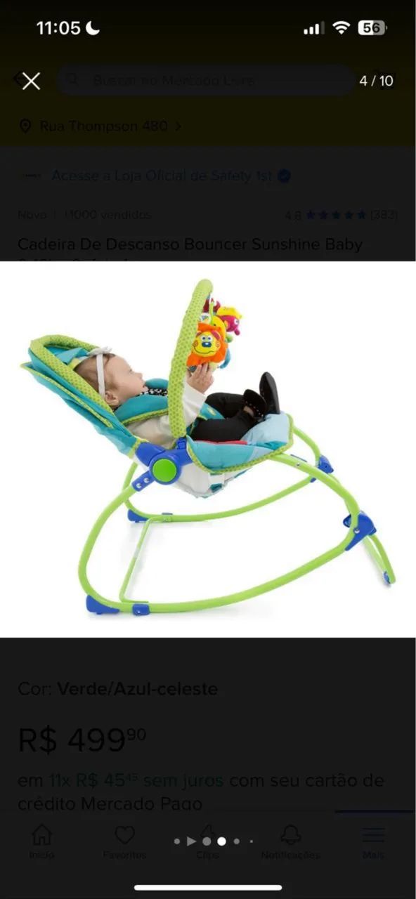 Cadeira infantil de balanço 