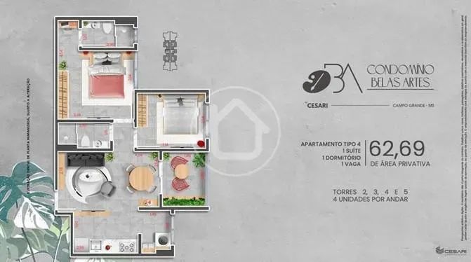 APARTAMENTO 2 QUANTOS SENDO 1 SUITE - Foto 5