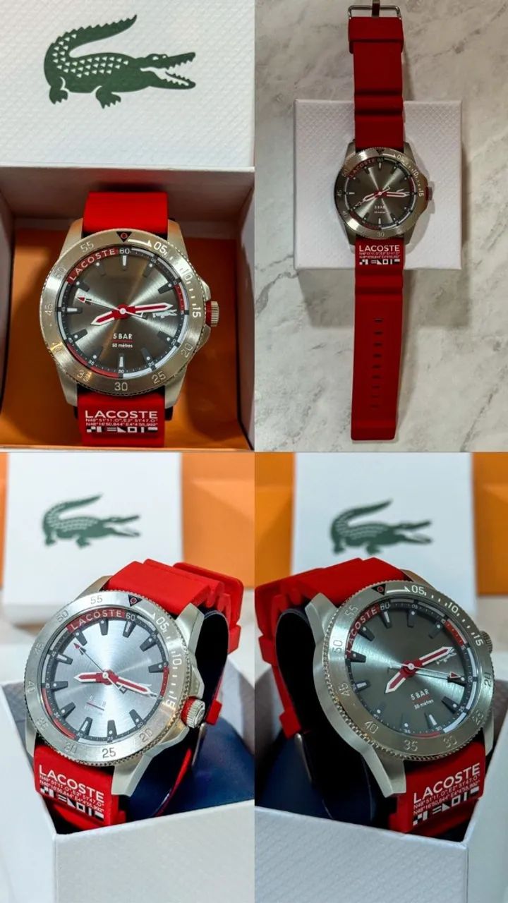 Relógio Lacoste Original caixa de 44mm com Pulseira de Strap modelo 2011333 (NOVO)