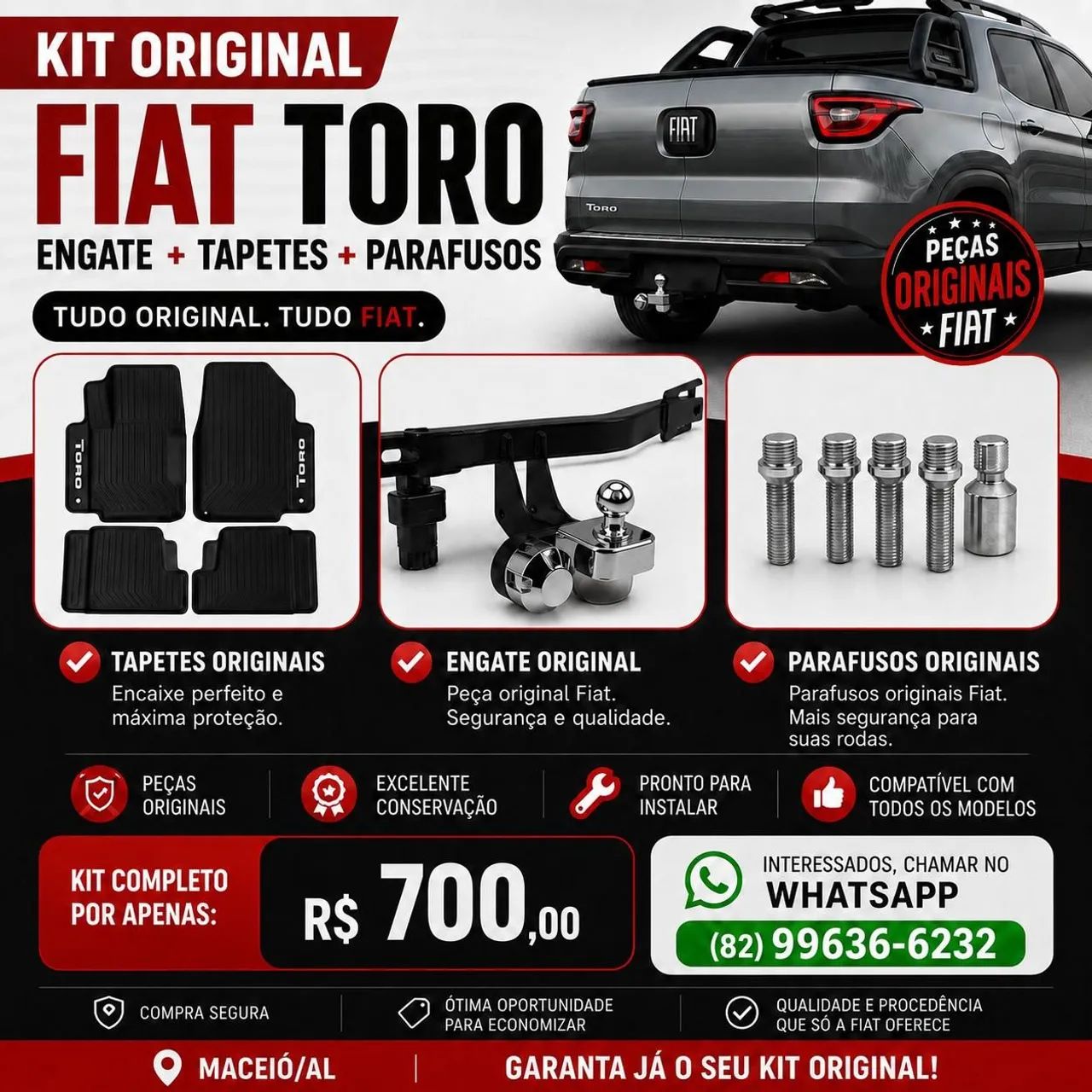 Engate e Tapetes Toro Original 