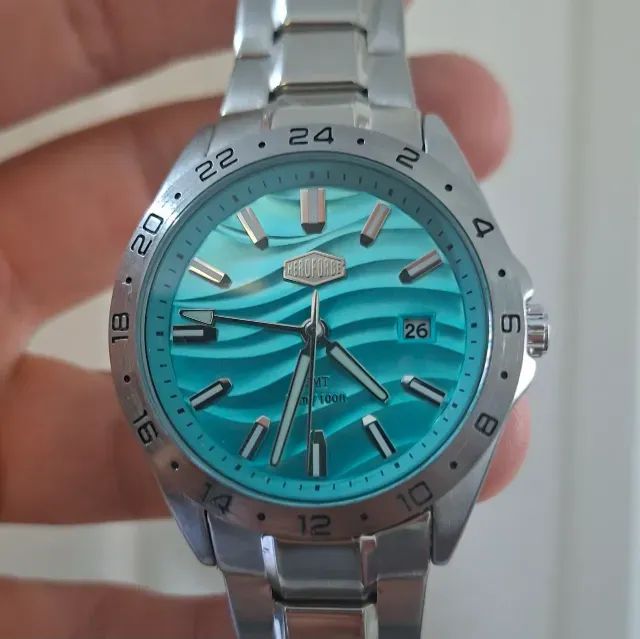 Relógio GMT Azul Tiffany - Foto 3