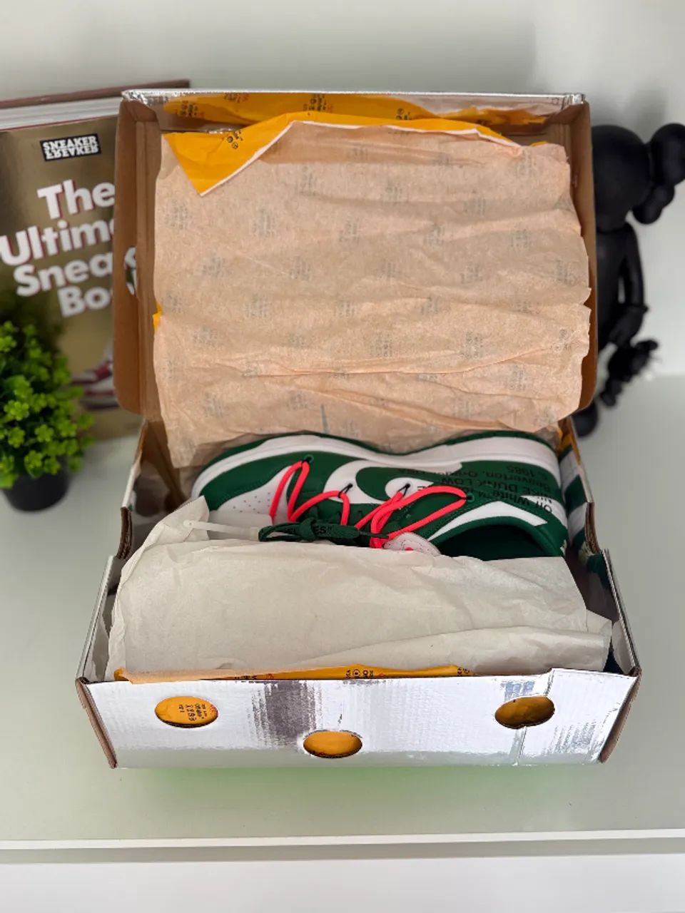 Tênis off-white x nike dunk pine green - Foto 5