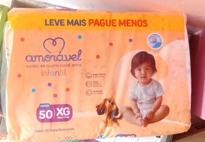 Fralda Amorável Basic Hiper XG 50 Unidades