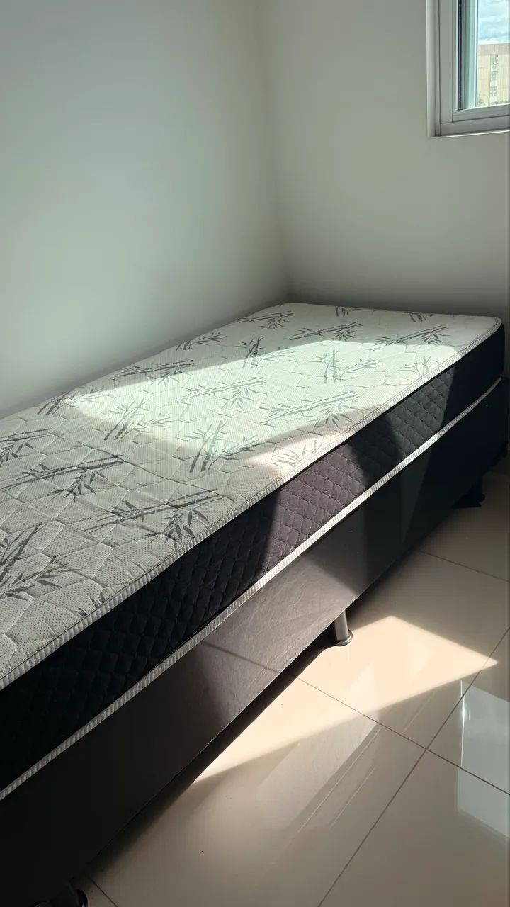 Cama de solteiro box  com base e colchão  - Foto 3