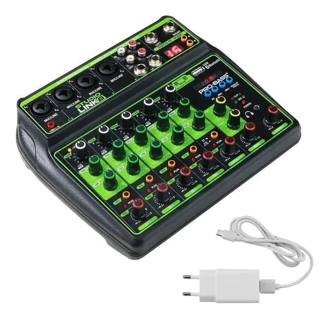 Mixer De Som 8 Canais Studio Link 8 Probass Usb Pc Bluetooth