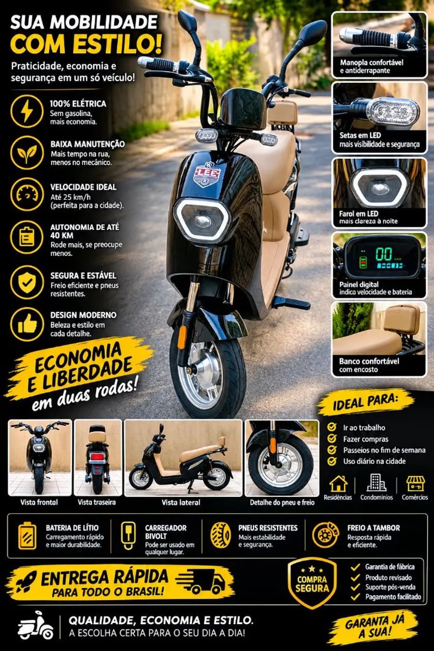 Moto elétrica com Nota fiscal Chave Reserva e procedência  - Foto 4