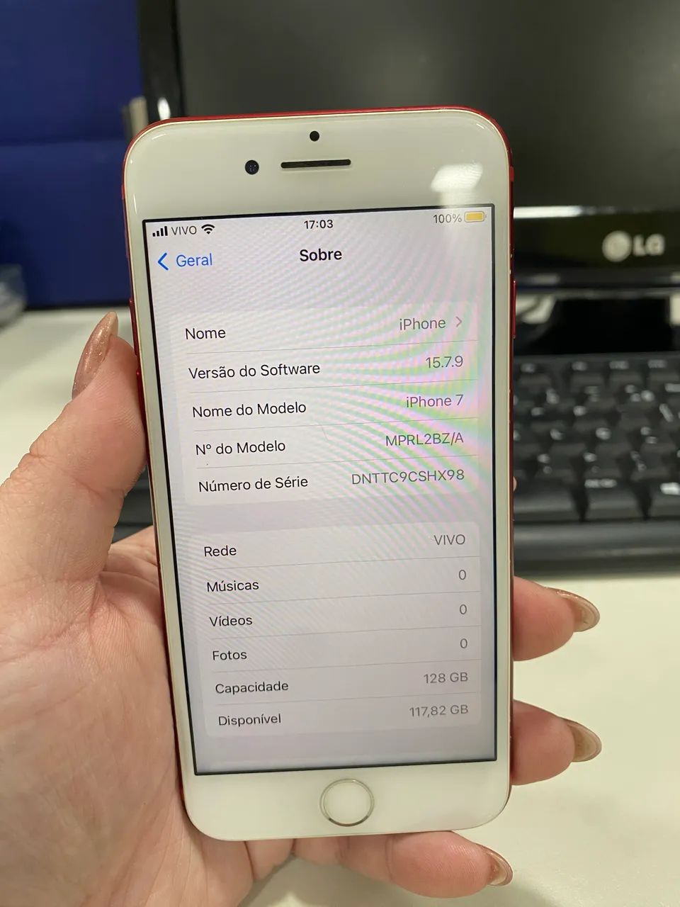 IPHONE 7 VERMELHO 128GB 