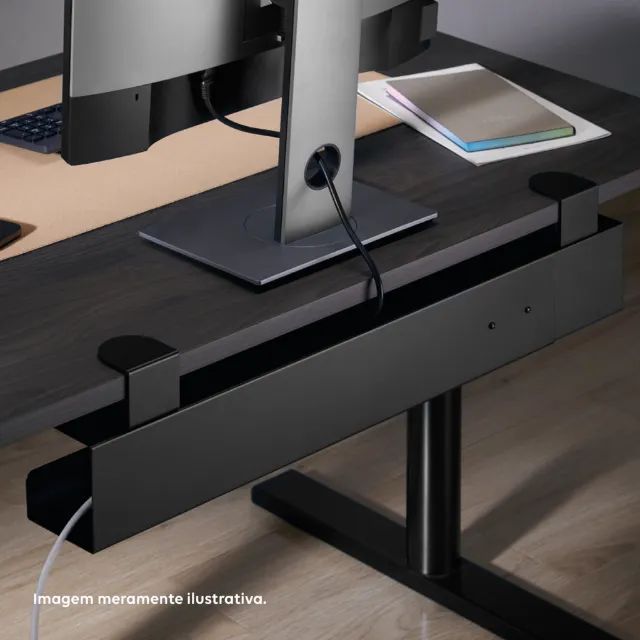 Mesa com regulagem de altura elétrica Slikdesk Lift com Calha de Fios - Foto 4