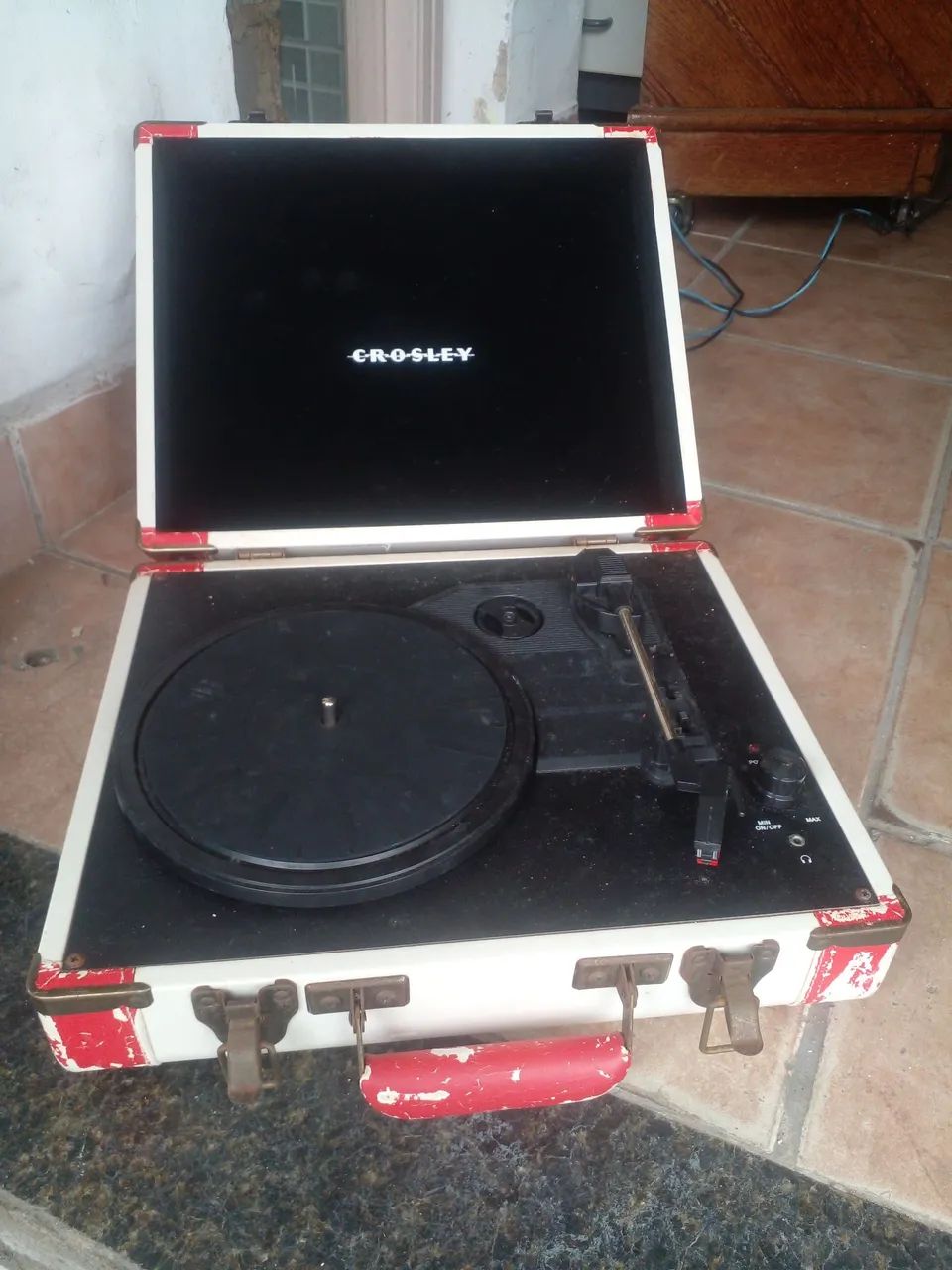 Lindo passa disco vinil funcionado prar decoração 