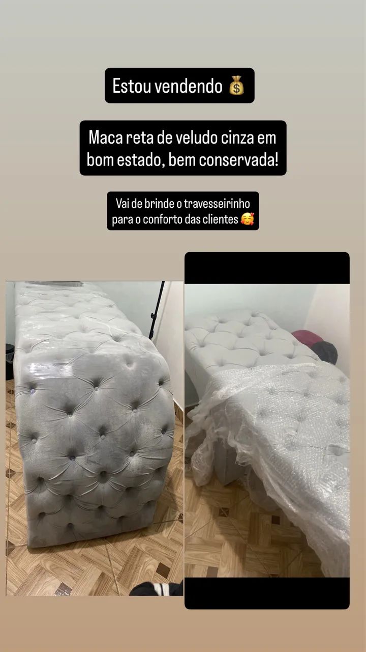 Maca de veludo cinza estética - Foto 3