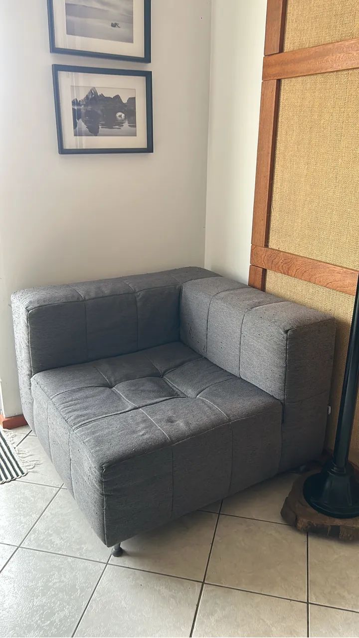 Sofá Tok&Stok Cinza Escuro Modulado (2 Módulos) - Foto 2