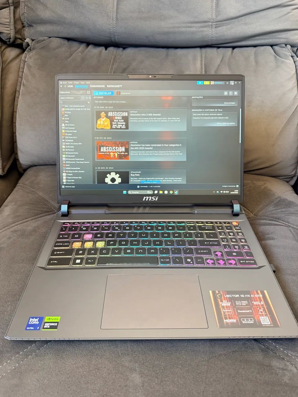 NOTEBOOK MSI VECTOR ULTRA 7 + 5070Ti 