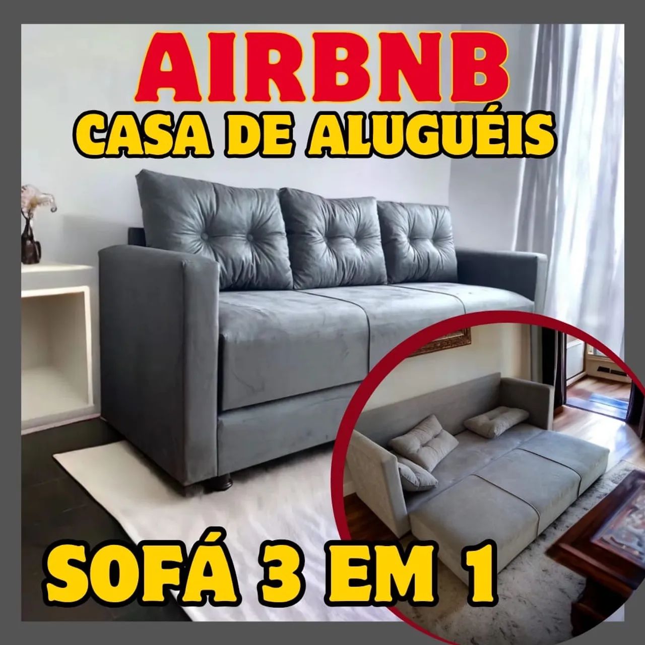SOFÁ CAMA! O MAIS VENDIDO!! VÁRIAS CORES E ENTREGA RÁPIDA - Foto 5