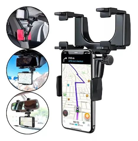 Suporte Pra Celular Veicular Encaixe Retrovisor 360° Carro - Foto 2