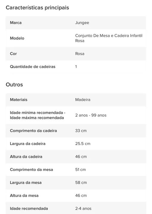 Conjunto de mesa e cadeira infantil  - Foto 5