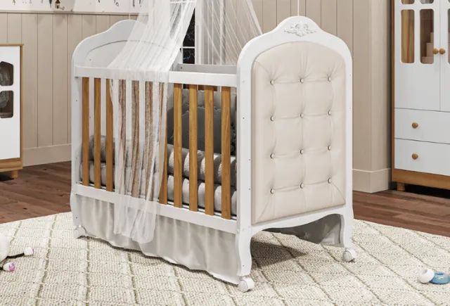 Berço Cama Americano Elo 100% MDF, Com Captone - Peroba