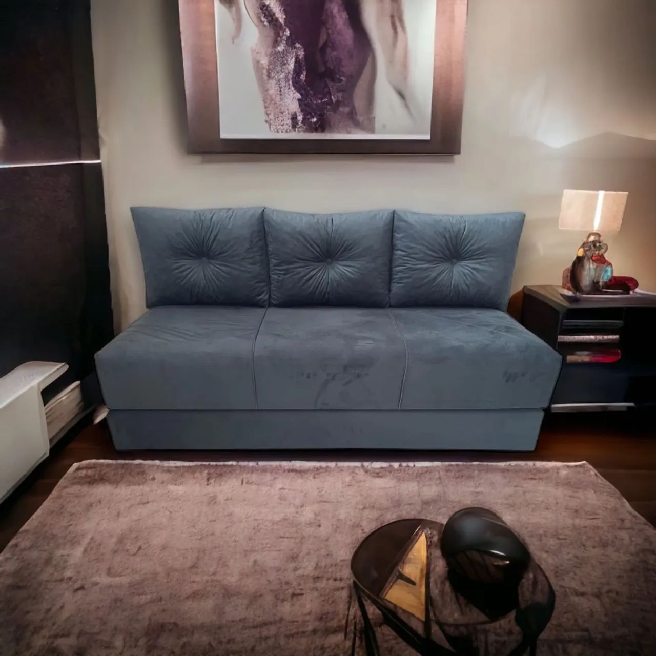 Sofá cama casal com almofadas e encosto da fabrica para sua casa - Foto 3