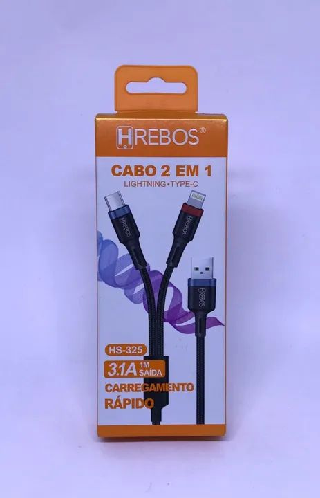 Cabo para celular Com Pontas Tipo C e iPhone
