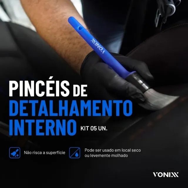 Jogo 5 Pinceis Detalhamento Interno - Vonixx - Foto 2