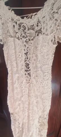Vestido longo de renda branco da Agilita  - Foto 2