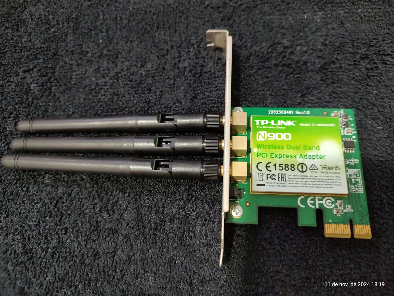 Placa Wi-fi PCI-E TP-Link TL-WDN4800 N900 Dual Band 2.4GHz e 5GHz 450Mbps com 3 Antenas - Foto 3