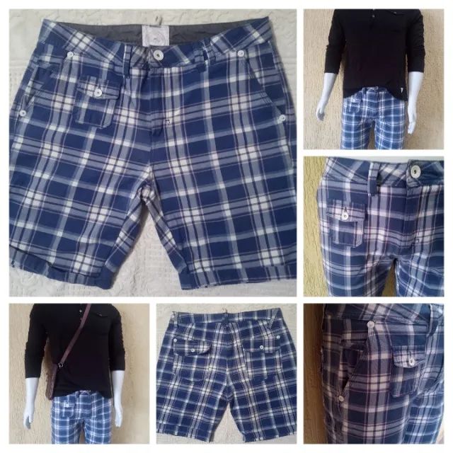 Bermuda Xadrez - Zara Man - Tam M