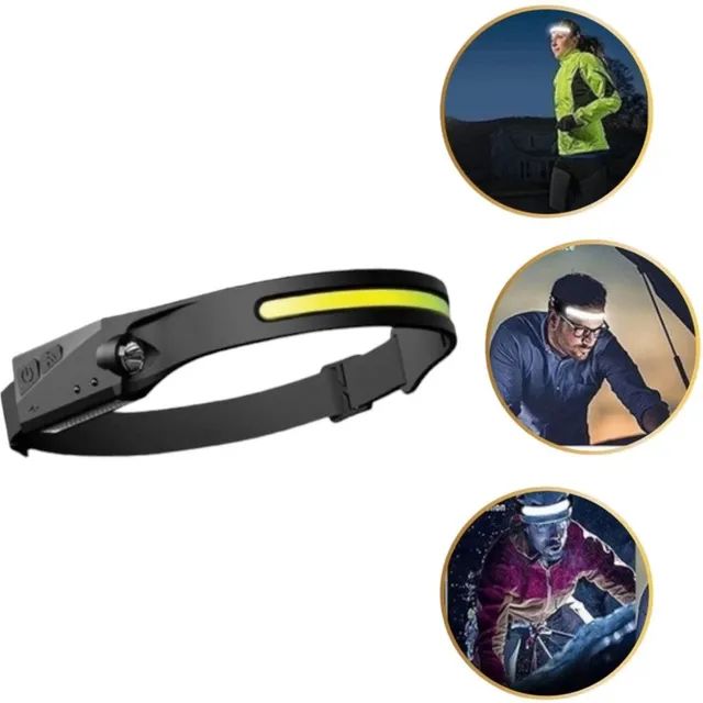 Lanterna Led de Cabeça Recarregável com Sensor Fita Flexível Usb c - Foto 5