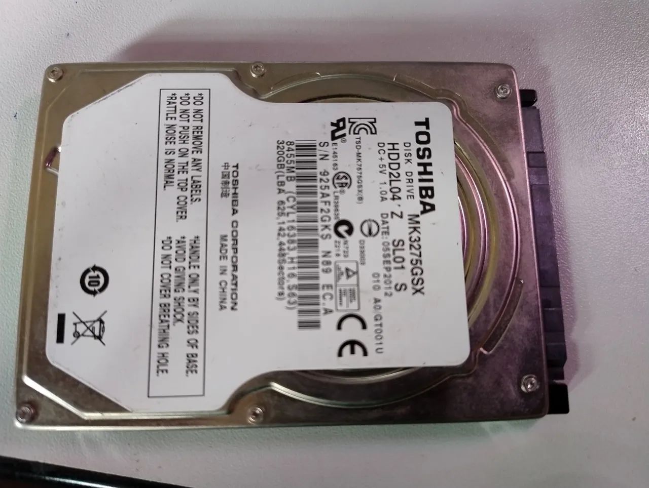 HD Toshiba 320GB 2.5 SATA