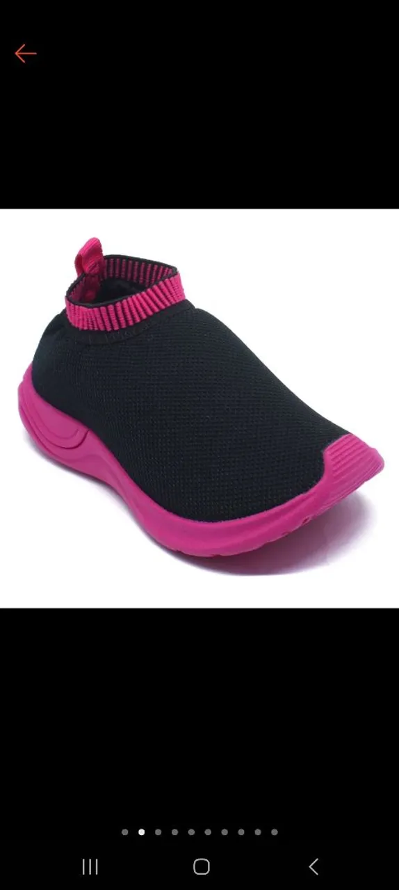 Tênis Infantil Slip On Rosa e Preto