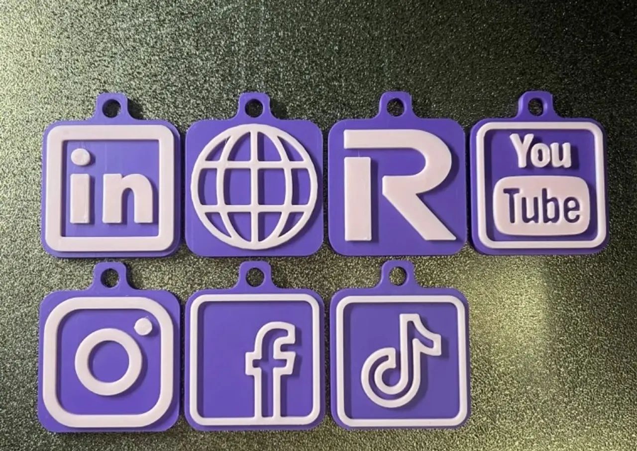 Chaveiros com NFC Tag pesonalizados social media - Foto 4