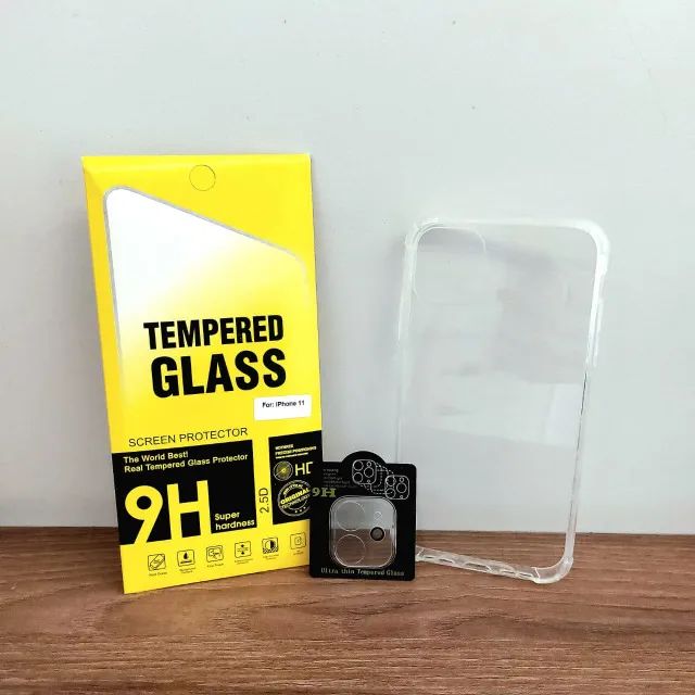 Kit para Iphone 11 Película + Película De Câmera + Capa Anti Impacto Transparente