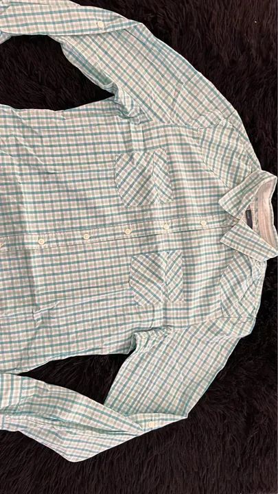 Camisa social xadrez verde e branca - tamanho M