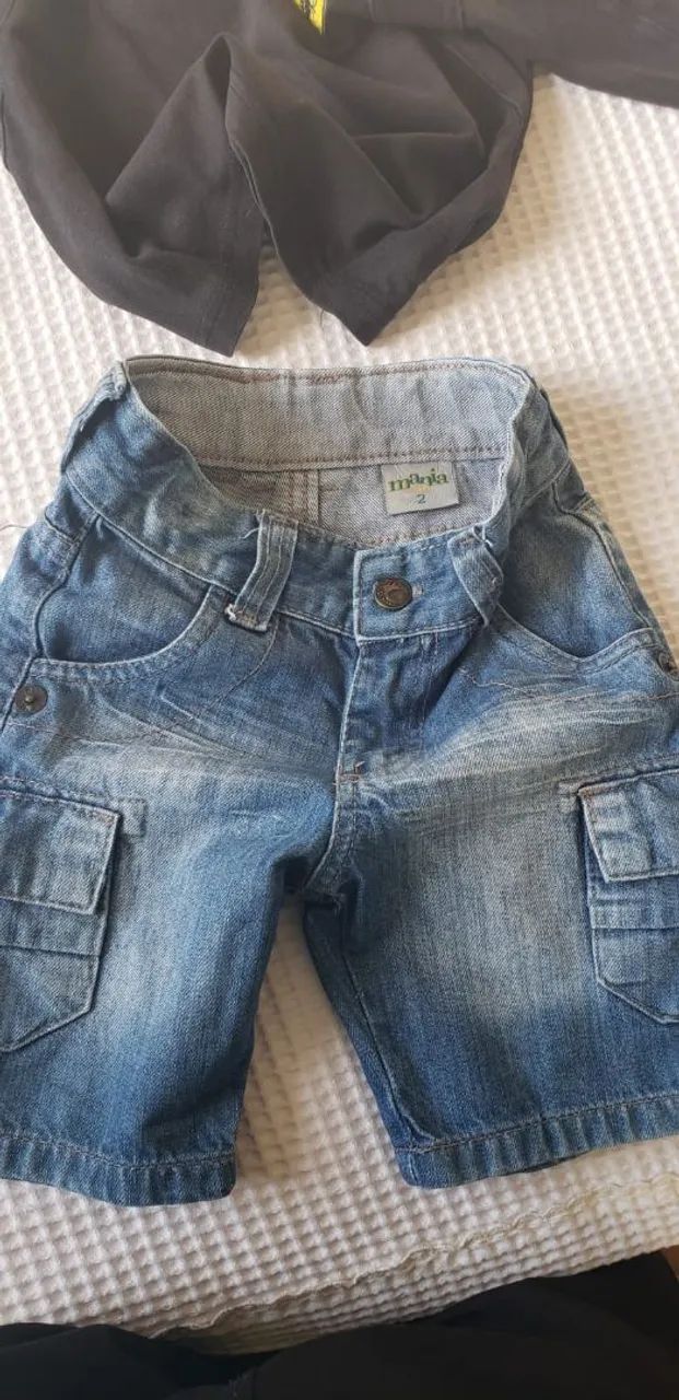 Conjunto infantil camisa Puma Ferrari e Bermuda jeans da Mania Kids Número 2. - Foto 5