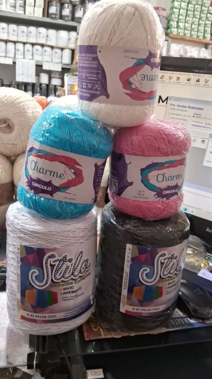 Fios de algodão Charme e Stilo para artesanato