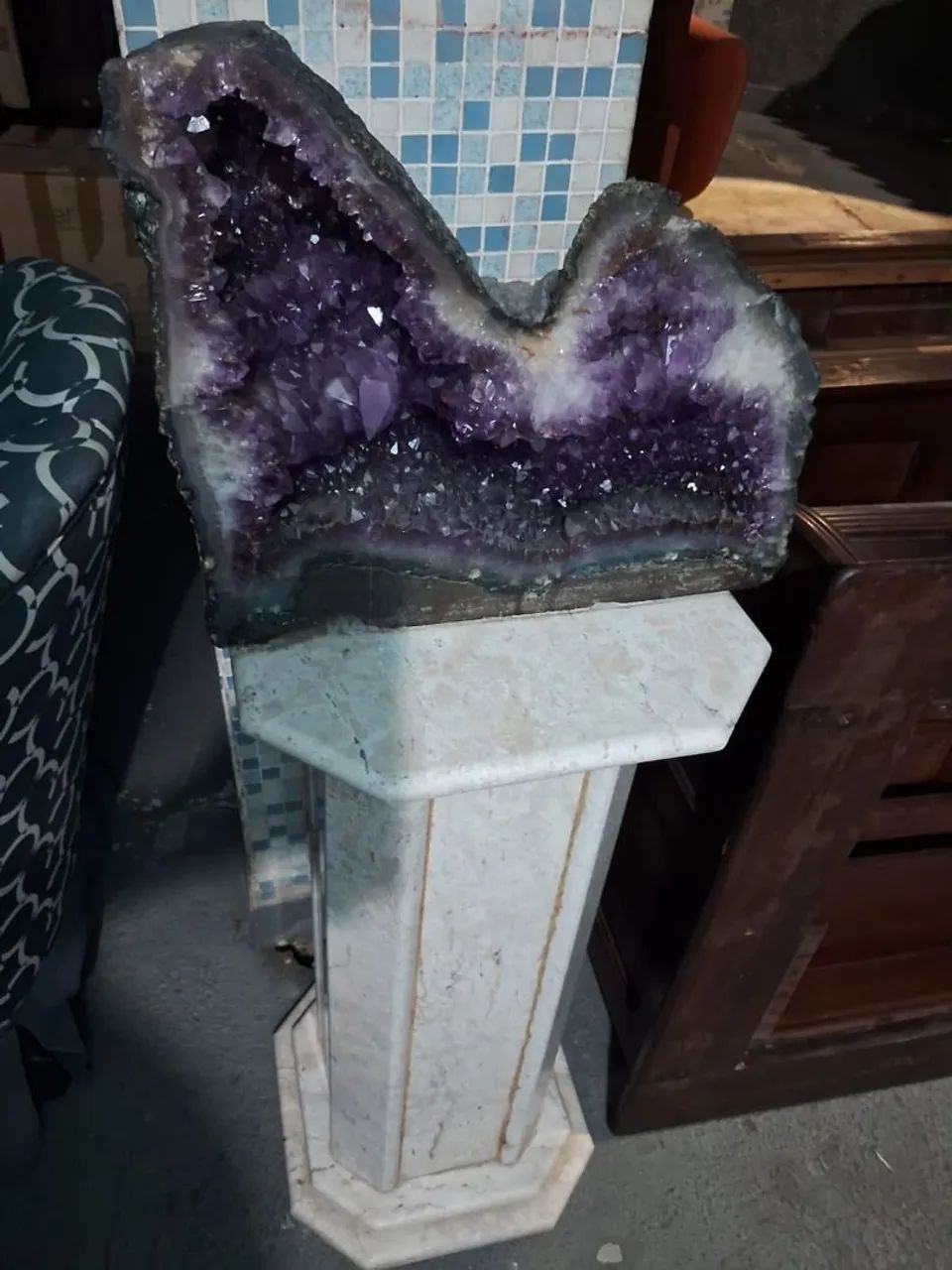 Capela gruta pedra ametista, coluna  mármore bege Bahia. - Foto 5