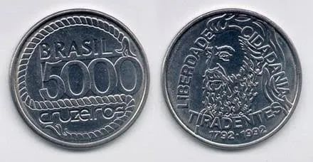 Moeda 5000 cruzeiros 1992