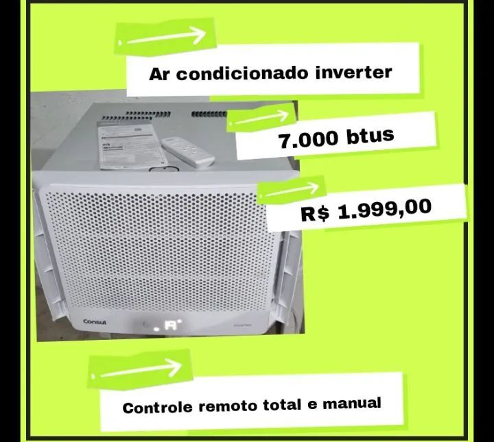 Ar condicionado Consul inverter 7.000 BTUs ..tudo funcionando 