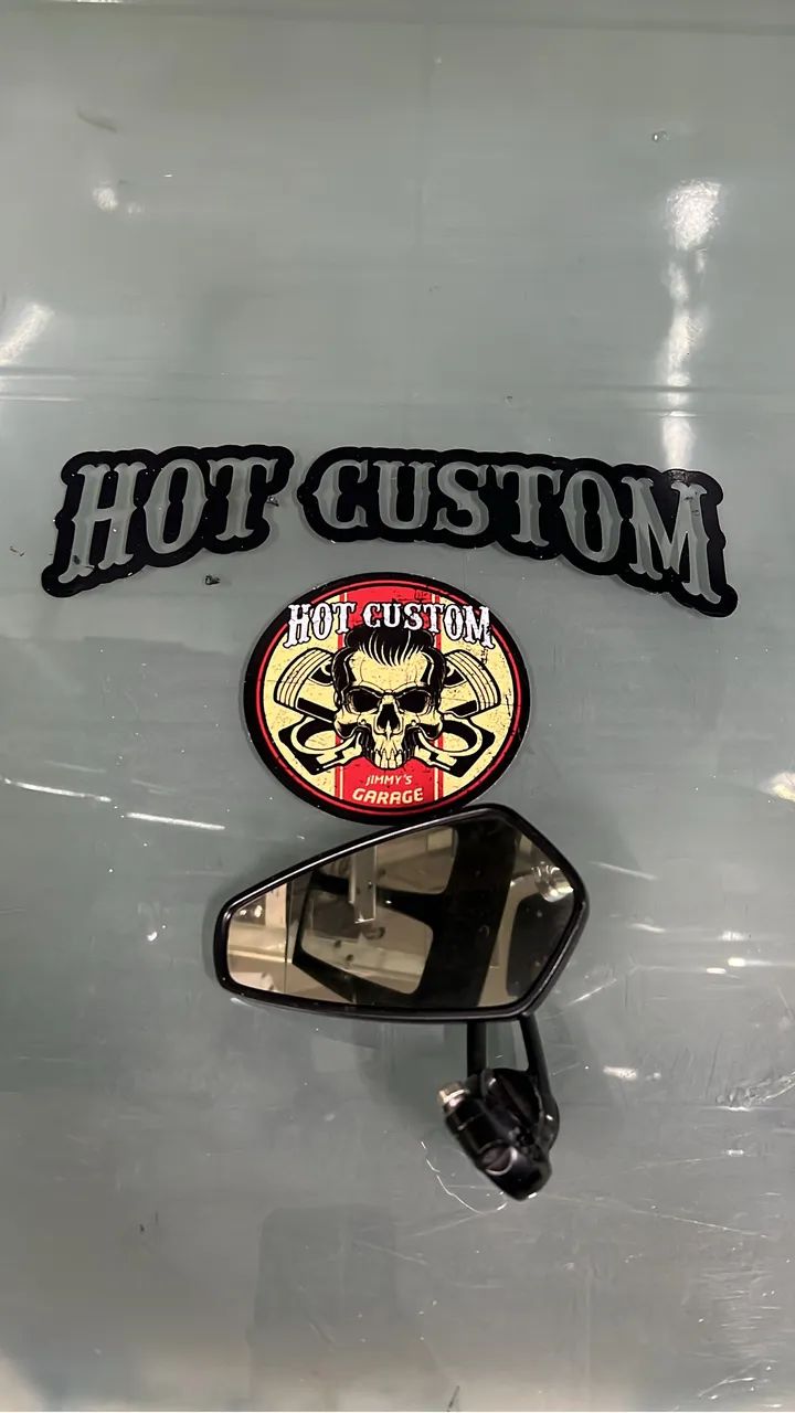 Espelho Retrovisor para ponta de Guidão Moto - Foto 2