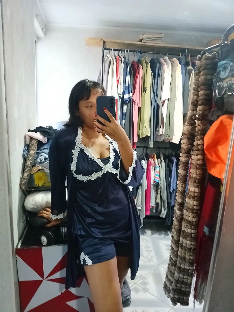Pijama e Robe de Dormir 4 Peças - Foto 5