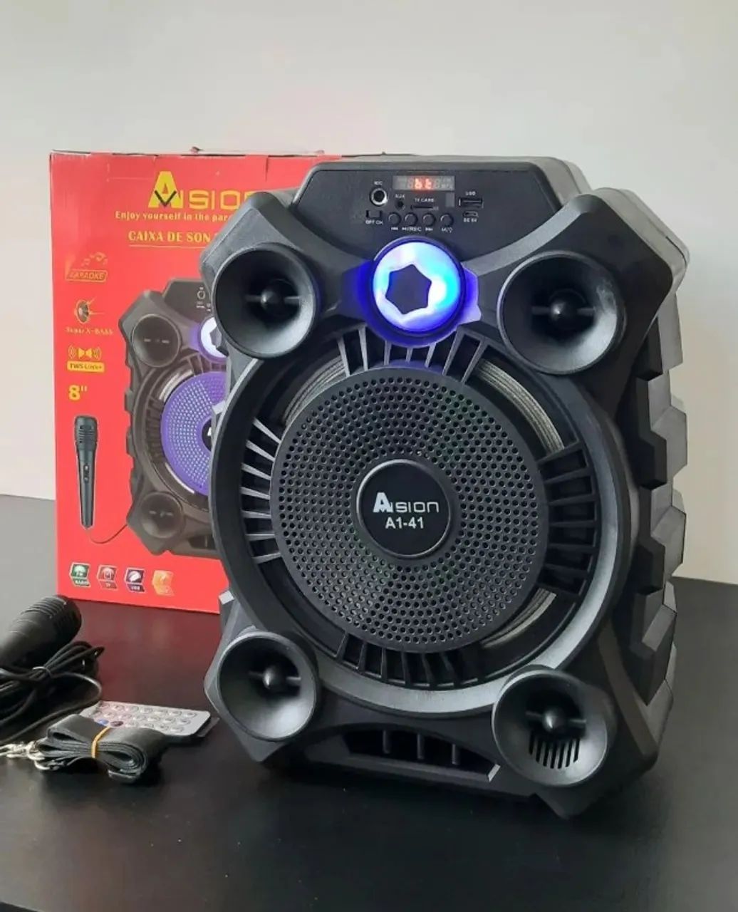 Caixa De Som Com Microfone  A1-41   (Honestidade e Qualidade JK Eletrônicos  ) 