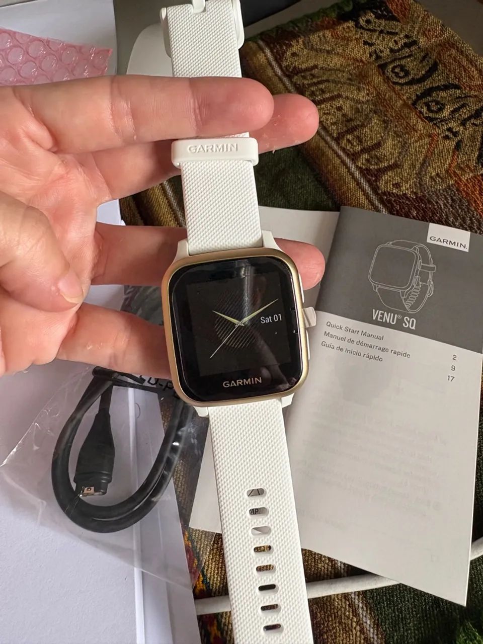 新品未使用❣️GARMIN VENU SQ❣️ ガーミン Venu Sq Music Moss/Slate 0100242673 スマートウォッチ GPS