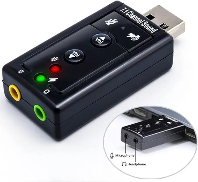 Adaptador USB 7.1 Canais de Áudio