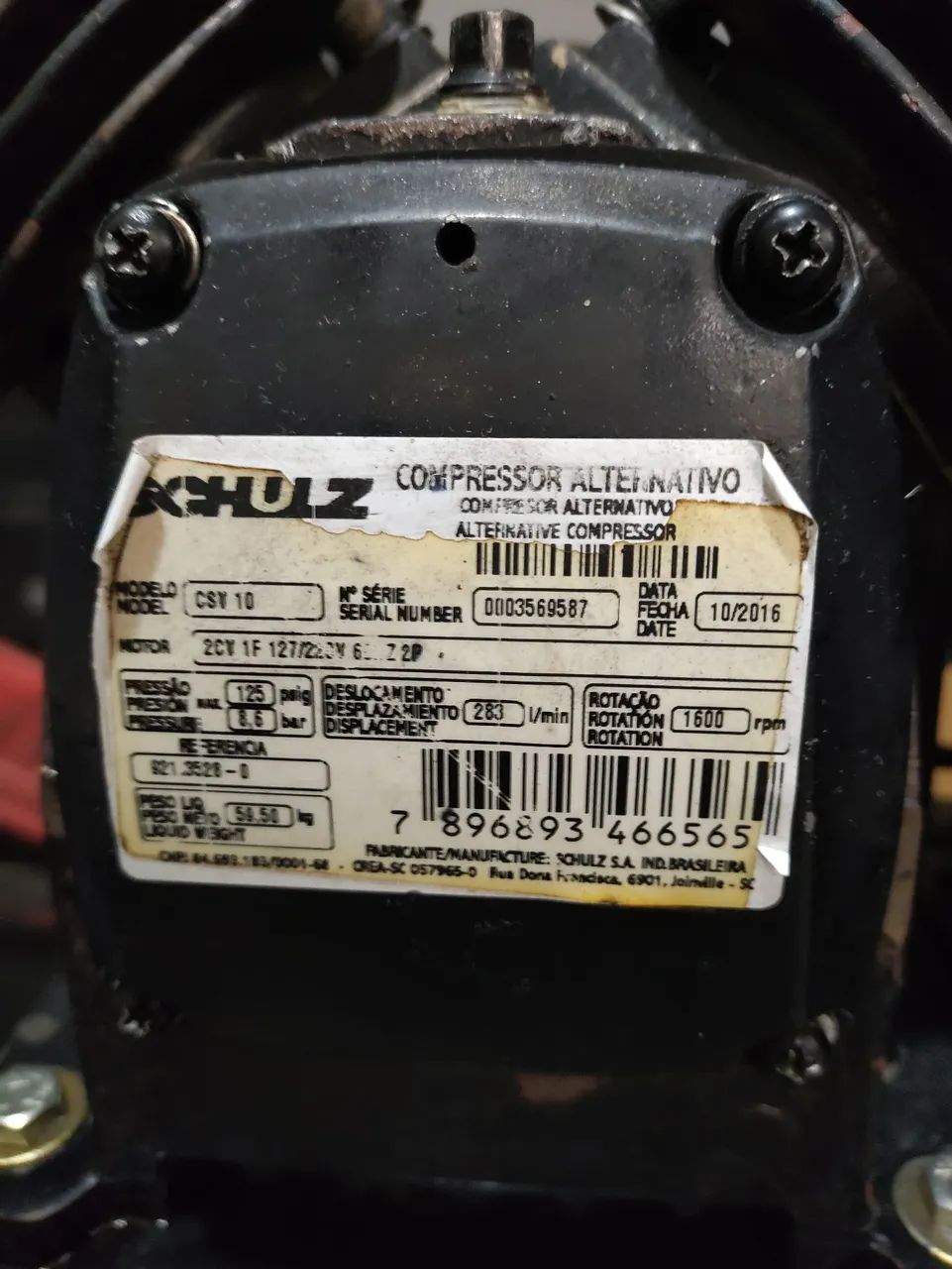 Compressor de Ar Schulz Pro CSV 10/110 10 pés 100 Litros - 110/220v Monofásico - Foto 5