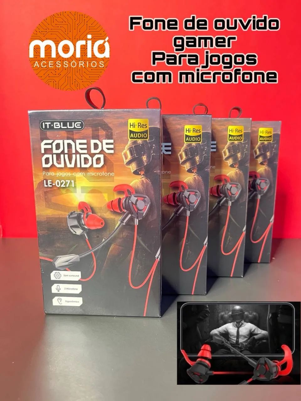 Fone ouvido gamer com microfone LE-0271 - Foto 4