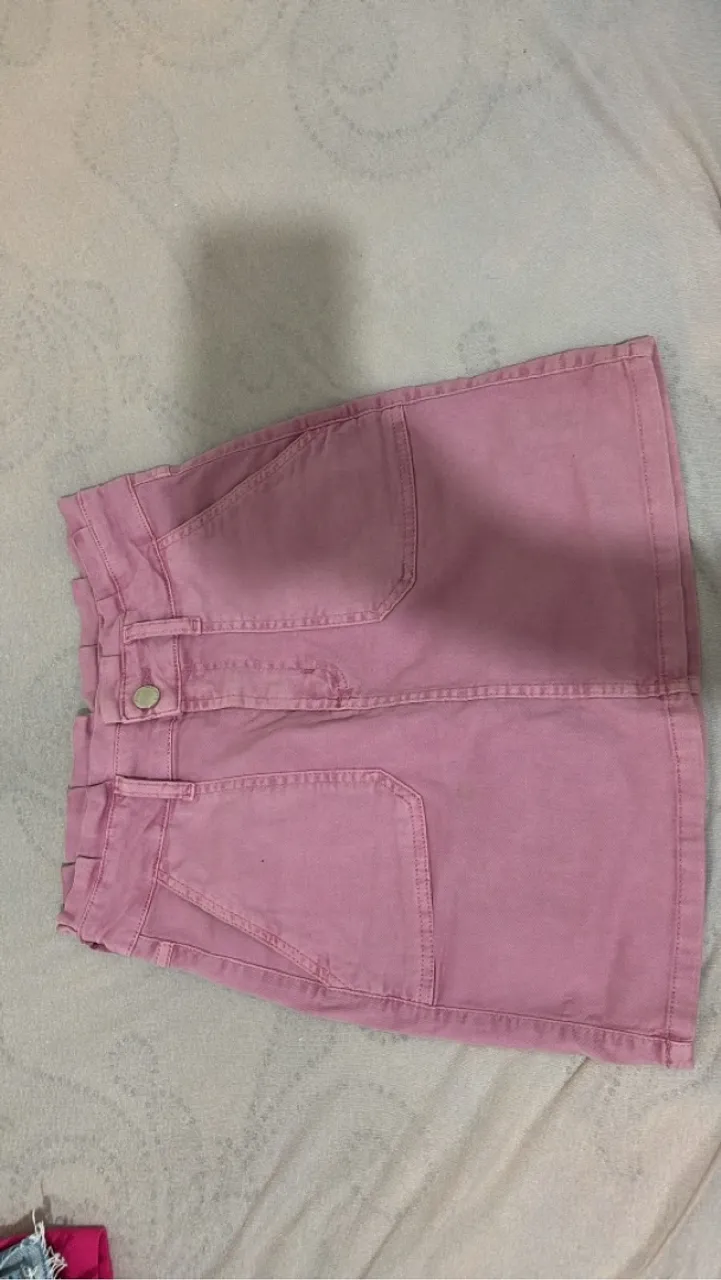 Saia Jeans Rosa