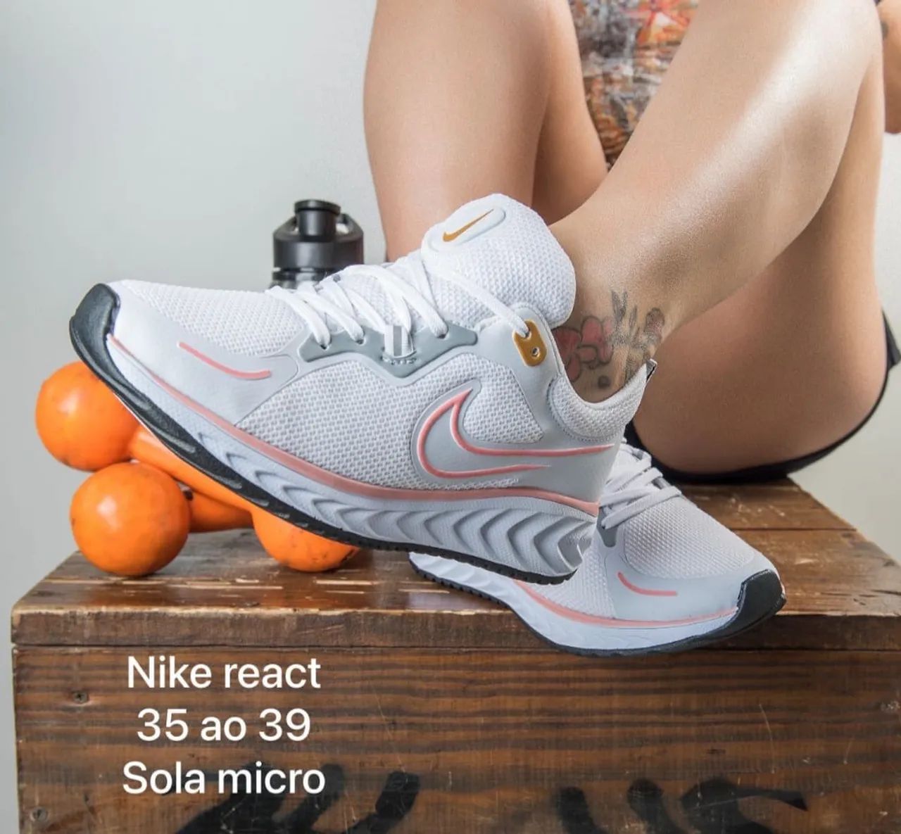 Nike React - Tamanho 34 ao 39 - Sola Micro