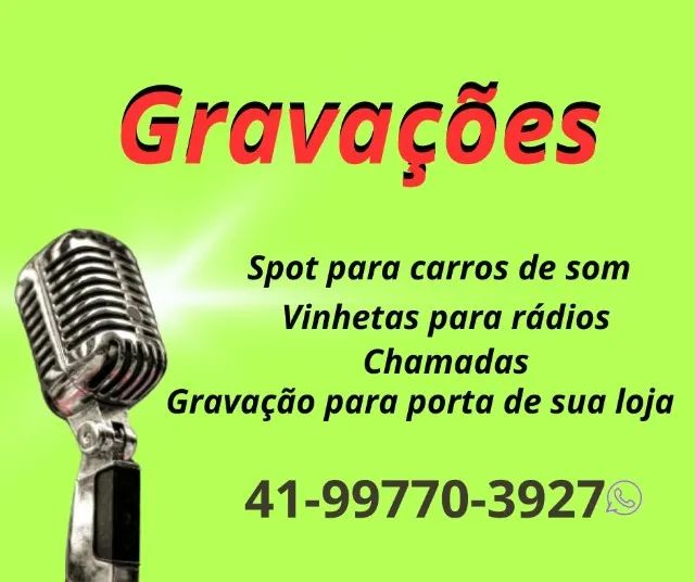 Gravação de vinhetas para lojas e carro de som